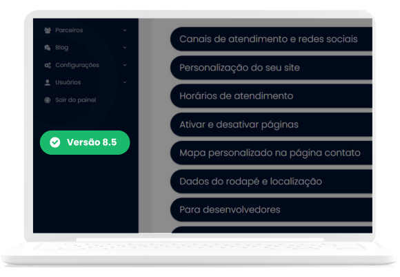 Painel do site profissional